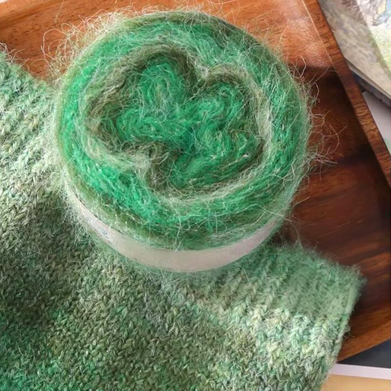 1PC Thread Multi-element Real Silk Pure Cotton Gradient Color Multi-functional Hand Woven Knit Yarn Handmade Gift