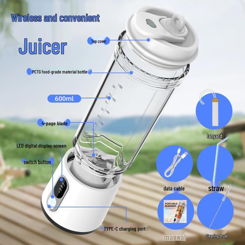 Portable Multifunctional Blender & Juicing Cup - 600ML Upgraded Ice Crushing Juicer