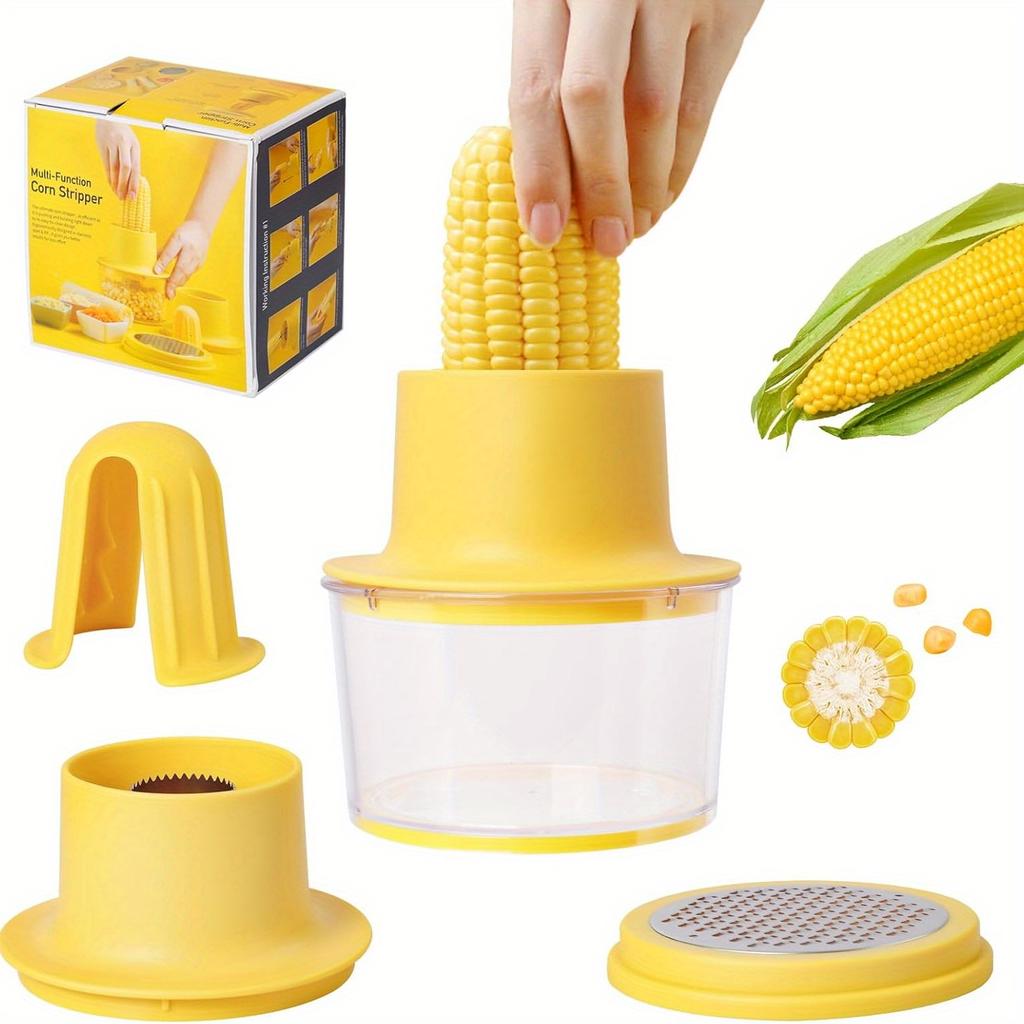 2 in 1 Multifunctional Corn and Ginger Grinder , Stainless Steel Manual Kernel Remover with Ergonomic Handle, Quickly Remove Kernels