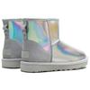 New UGG CLASSIC MINI Iridescent Short Snow Boots Women's Glacier Gray 1153532-GCGR