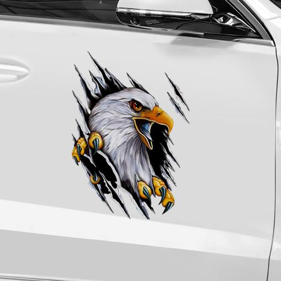 Yousheng American Bald Eagle Wall Decal Patriotic Eagle Crack Truck Decal Removable Waterproof Bumper Sticker for Cars Vehicles Trucks Laptops Windows