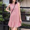 ZANZEA Women Casual Round Neck Loose Sleeveless Stripe Dress