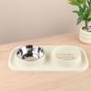 2-in-1 Silicone Pet Double Bowl Set, Anti-Spill Non-Slip Feeding Bowl Mat for Cats & Dogs Anti-Leak Anti-Gulping Feeding Bowl