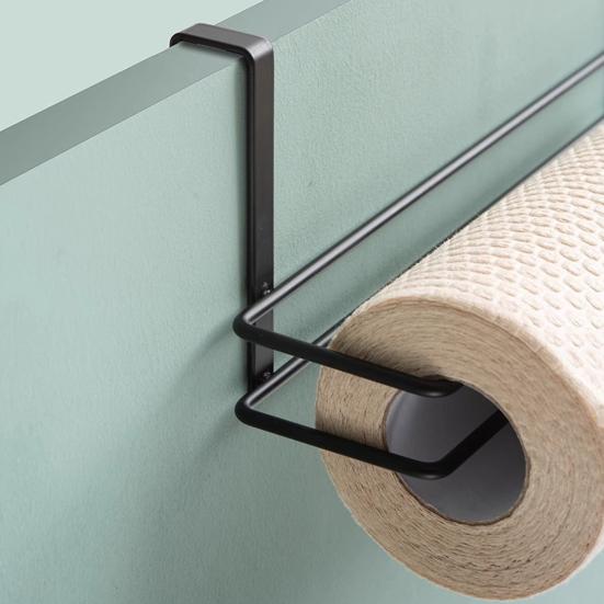 Bathroom Paper Towel Holder Strong Load-bearing Rust-Proof Simple Installation Over-Cabinet Door Roll Paper Holder