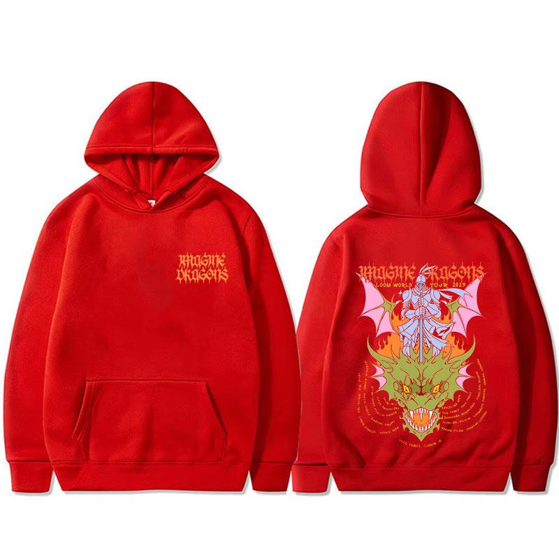 Autumn and Winter Hoodies Dragon Belt Weaving Machine 2025 World Tour Hoodies Men's and Women's Rock Street Leisure Warm Hoodies