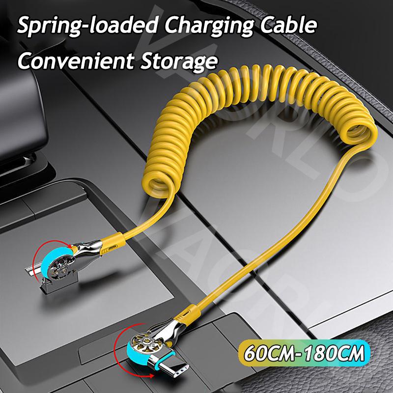 VAORLO Cable de Extensión 120W 6A Cable de Carga Rápida Para Tipo-C Micro 8Pin Cable de Datos Super Carga Soporta Transmisión Línea USB