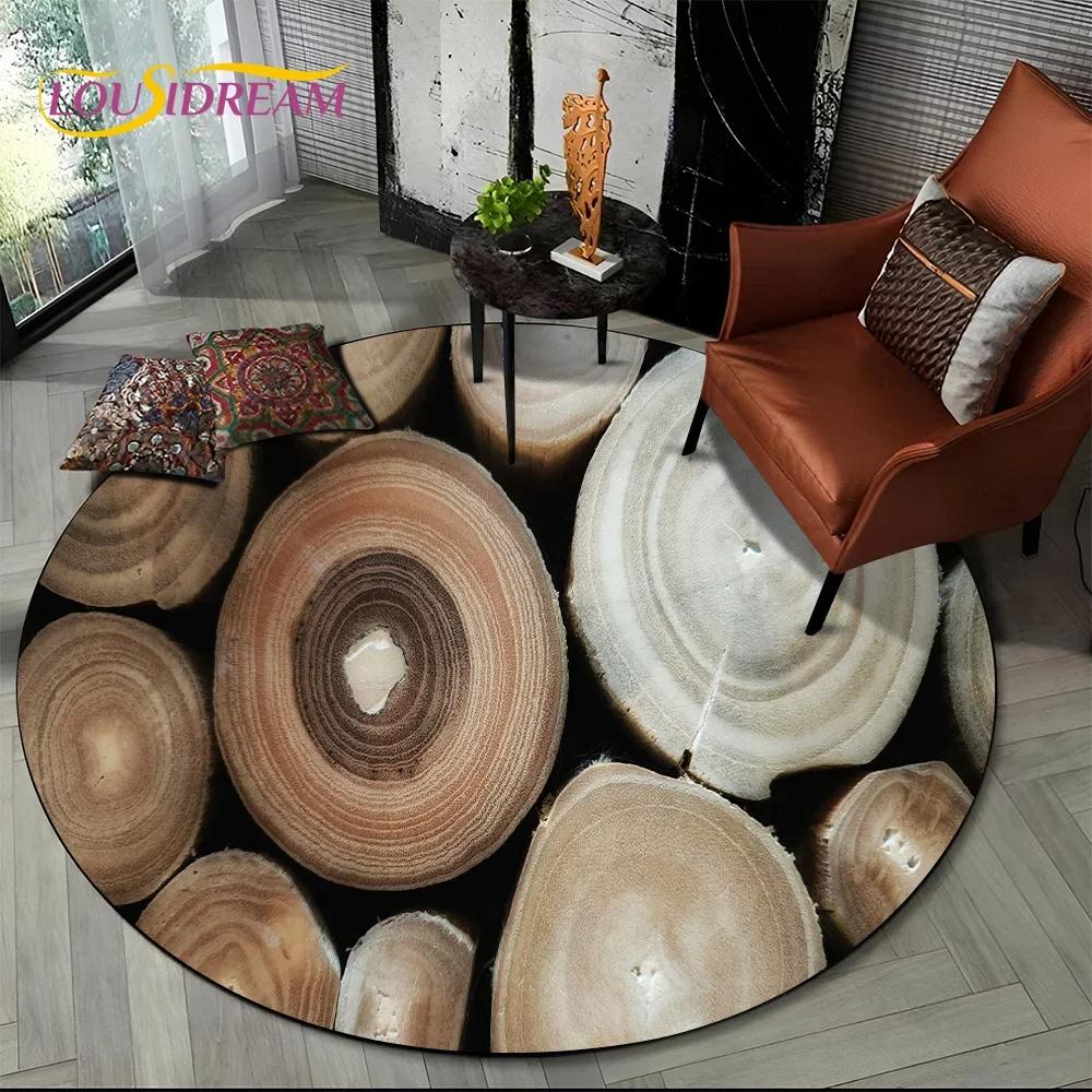 Latest 3D Color Wood Grain Lines Round Area Rug,Carpet Rug for Living Room Bedroom Sofa Child Playroom Decor,pet Non-slip Gift