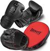 ZHENGTU Boxing Gloves and Mitts Set with Punching Gloves, One Size Fits All, for Martial Arts, Karate Training, and Exercise (Black)