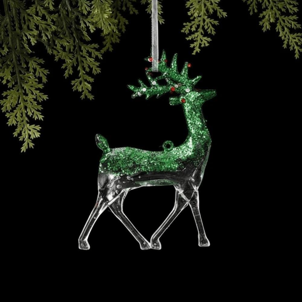 Glitter Dust Finish Christmas Snowflake Ornament Semi-Green Glitter Xmas Tree Ornament Holiday