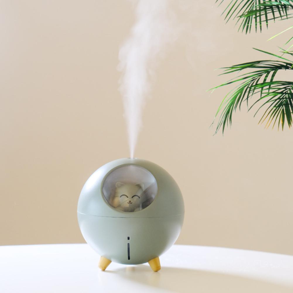 Piękny nawilżacz powietrza dla zwierząt Planet Cat Ultradźwiękowy chłodny mgiełka Aromatyczny dyfuzor olejku do powietrza Romantyczna kolorowa lampa LED USB Humidificador