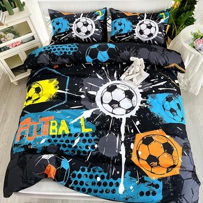 3pcs Crazy Football 3D Printed Bedding Set Cozy Comfortable Duvet Cover King Queen Twin Size Birthday Gift Bedroom Decoration