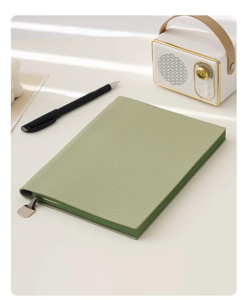 New Lychee Grain A5 Faux Leather Business Notebook Set, Thick Soft Cover, Practical for Everyday Use