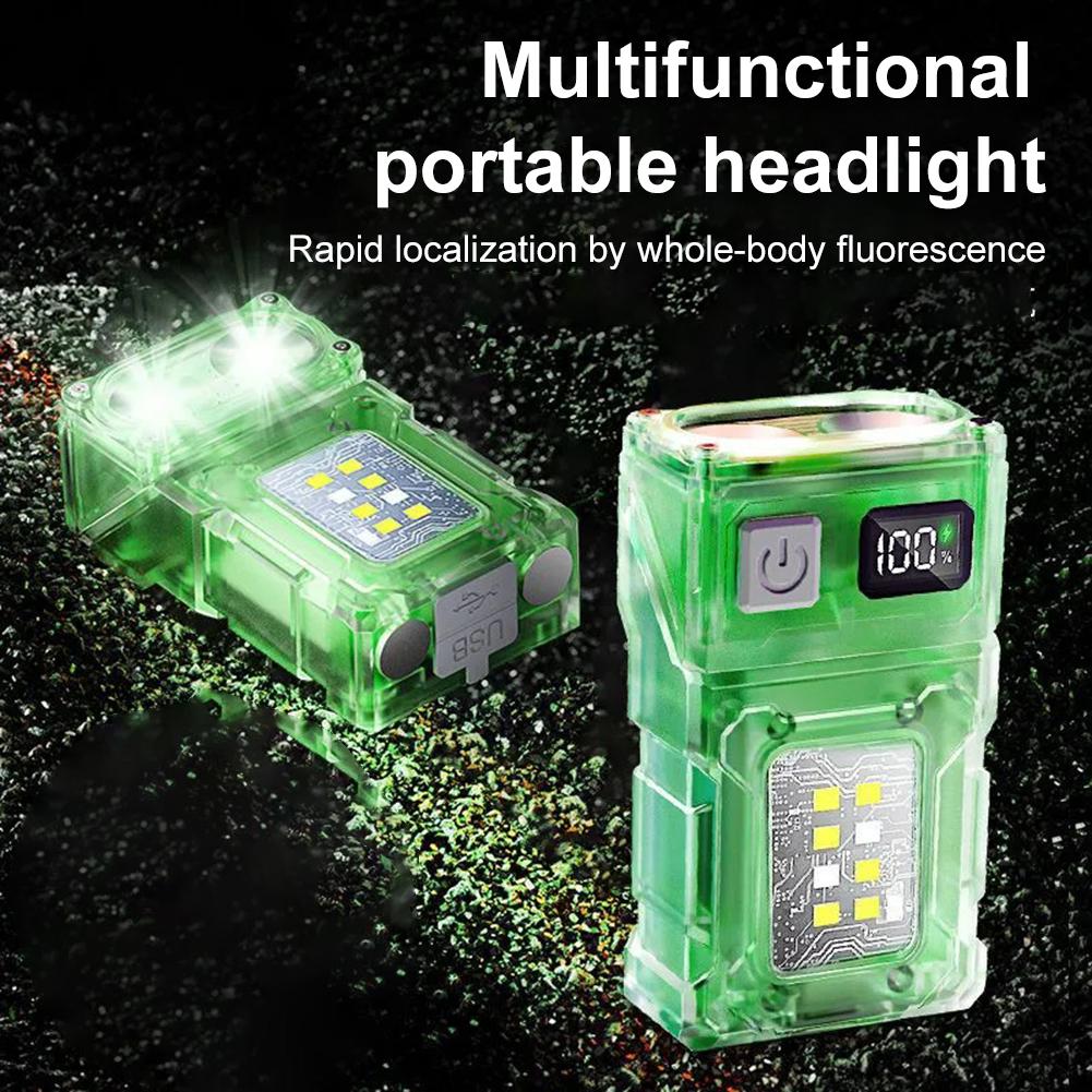 COB+SMD LED Outdoor Mini Flashlight USB Rechargeable Camping Work Light Rotatable Hat Clip Light for Camping Fishing Walking
