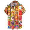 Camisa de Hombre con Estampado de Máscara 3D Verano Lucha Libre Camisa de Manga Corta Casual Camisa Hawaiana para Hombre Ropa Holgada Lucha Libre Mexicana