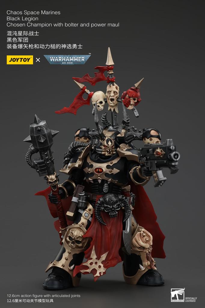 JoyToy Warhammer Black Legion Champion with Bolter and Power Maul Scale Action Figure 40k 118