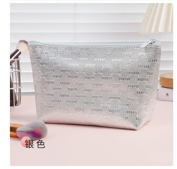 PU Large Capacity Eco-Friendly Water Resistant Durable Foldable Fashion Makeup Bag L розовый