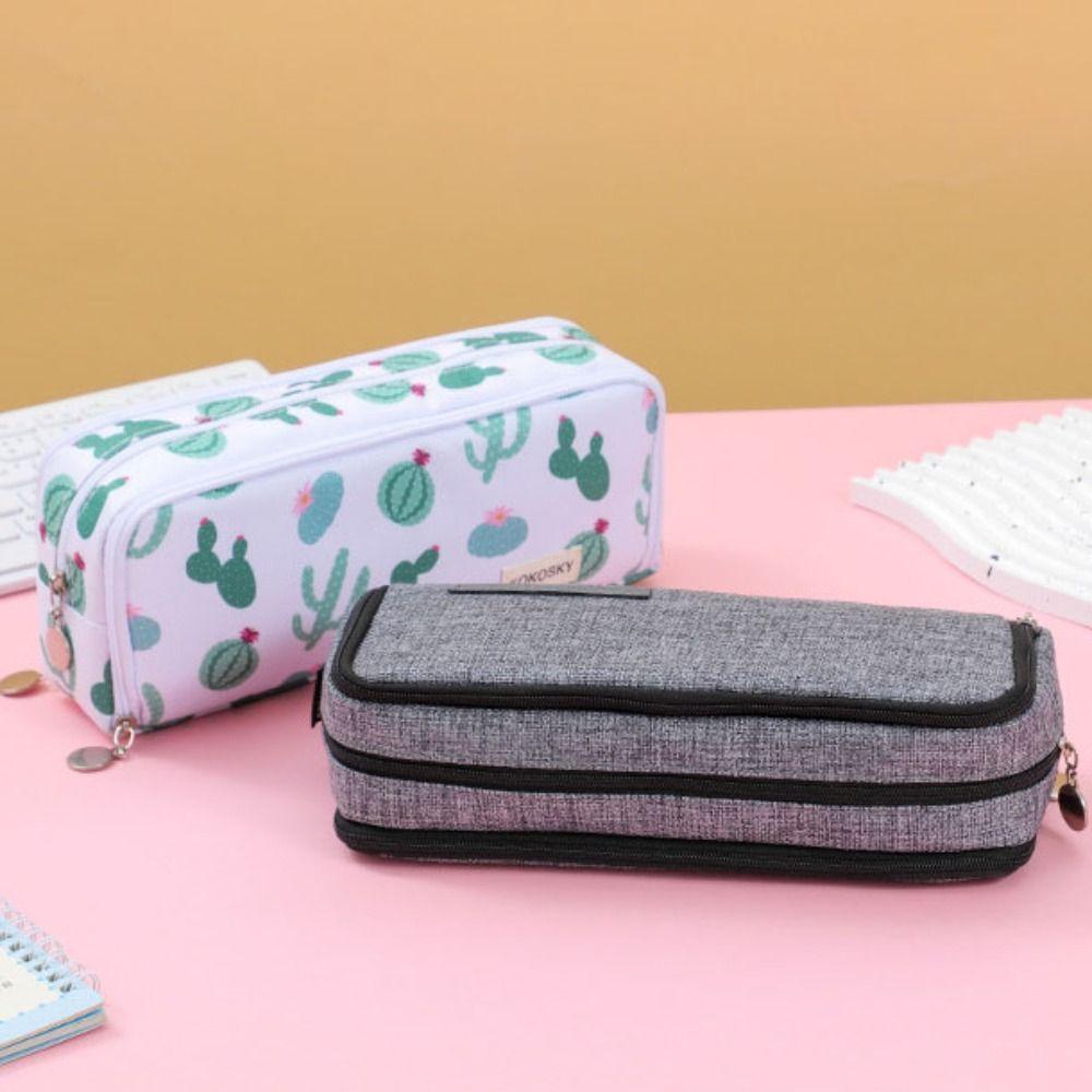 Large Storage Pencil Bag Zipper Pencil Pouch Multifunctional Pen Case  Office