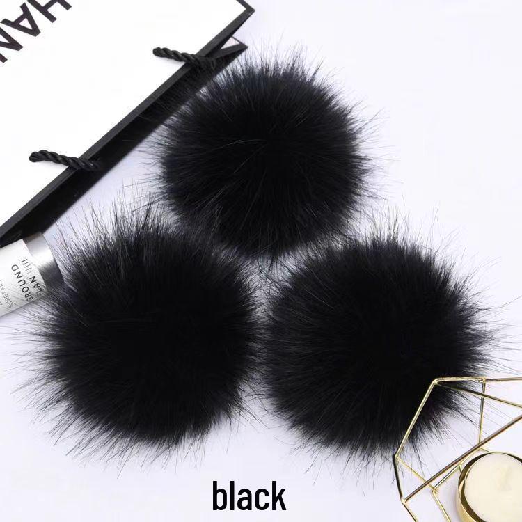 

Imitation Fox Fur Pompom for DIY Hats, Clothing Accessories, Keychains, and More 10 cm білий/сірий колір