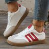 Mode Schwarz Weiß Gestreifte Flache Sneakers Damen Leicht Schnürschuhe Sportschuhe Frau Rutschfest Atmungsaktiv Lässige Sneakers 2025