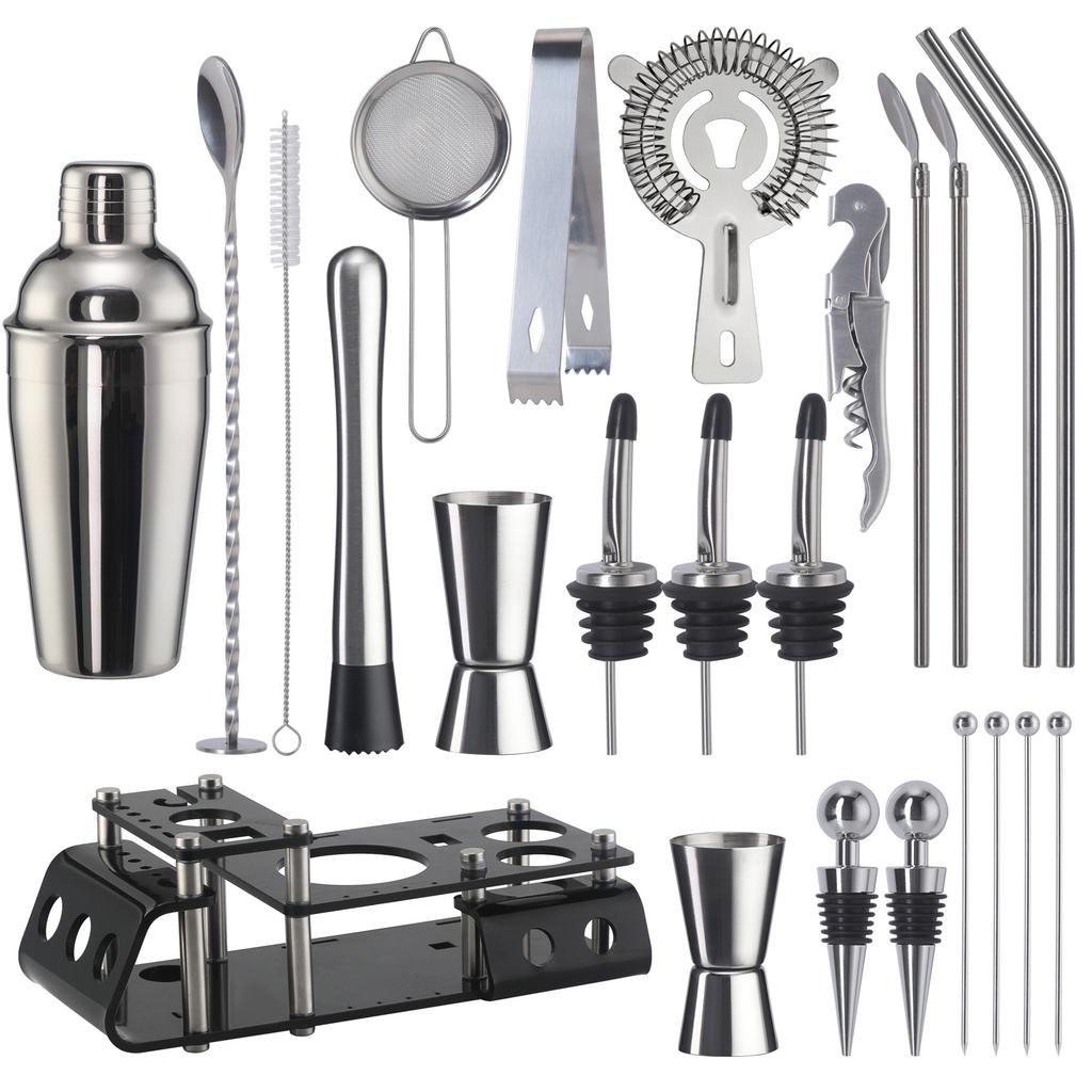 Cruiser Bartender 24-Piece Set, Shaker Glass, Mixing Glass, Cocktail Bar Tools, Wine Set, Bartender Set