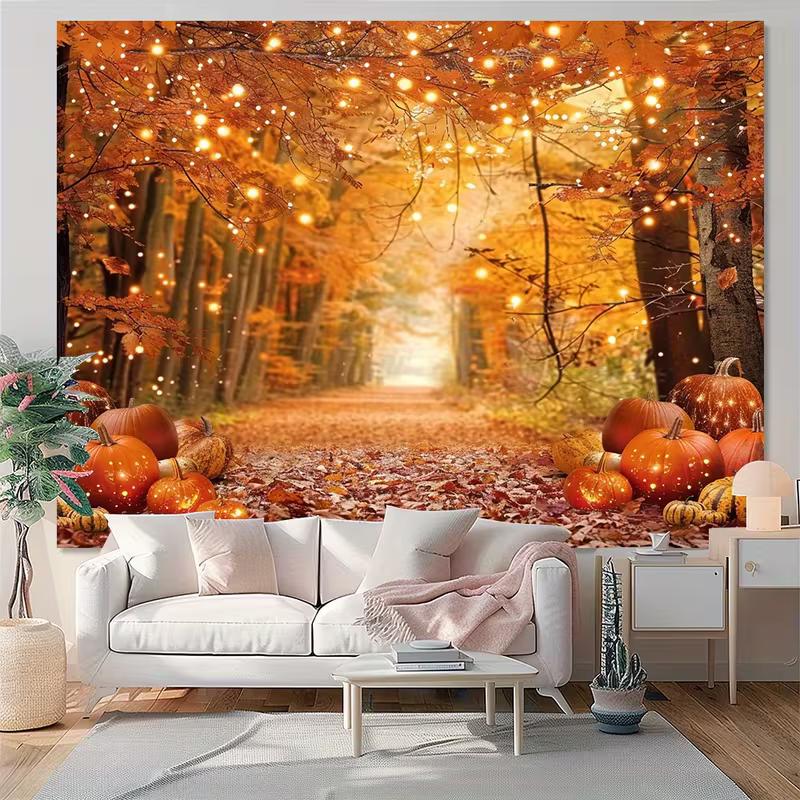2D Thanksgiving Forest Backdrop Autumn Leaves Photography Background