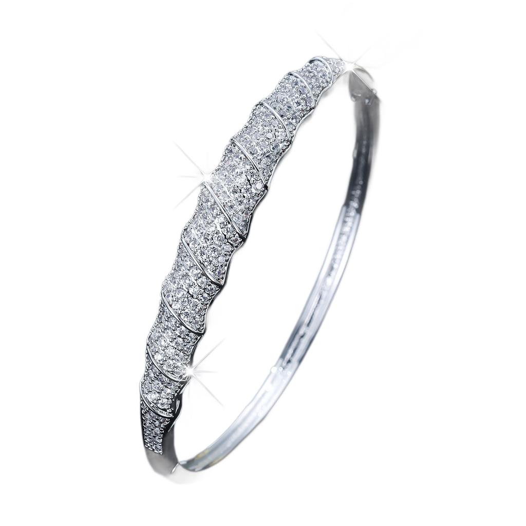 European and American Light Luxury Open Bracelet Women's Fashion High-end Zircon Bracelet