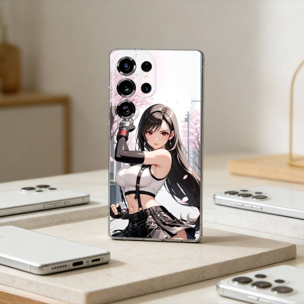Game FF T-Tifa L-Lockhart-S Phone Case For Samsung S25,S24,S21,S22,S23,S30,Ultra,S20,Plus,Fe,Note,10,9,5G Transparent Cover