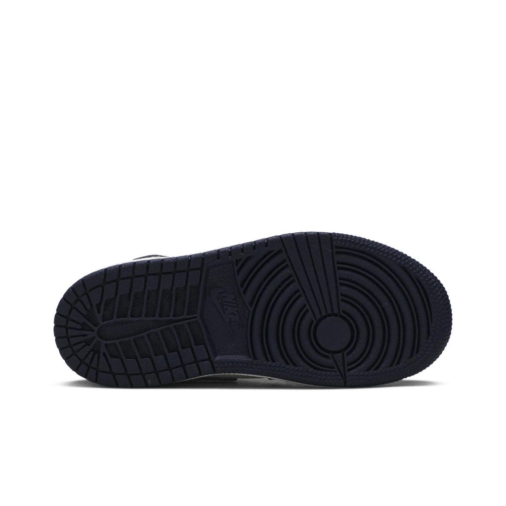 Air Jordan 1 Mid PreSchool 'Obsidian' (Unisex) White / Metallic Gold / Obsidian Kids' Basketball Shoes 640734 174