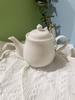Nordic-Style French Ceramic Teapot - Heat Resistant, Pure White