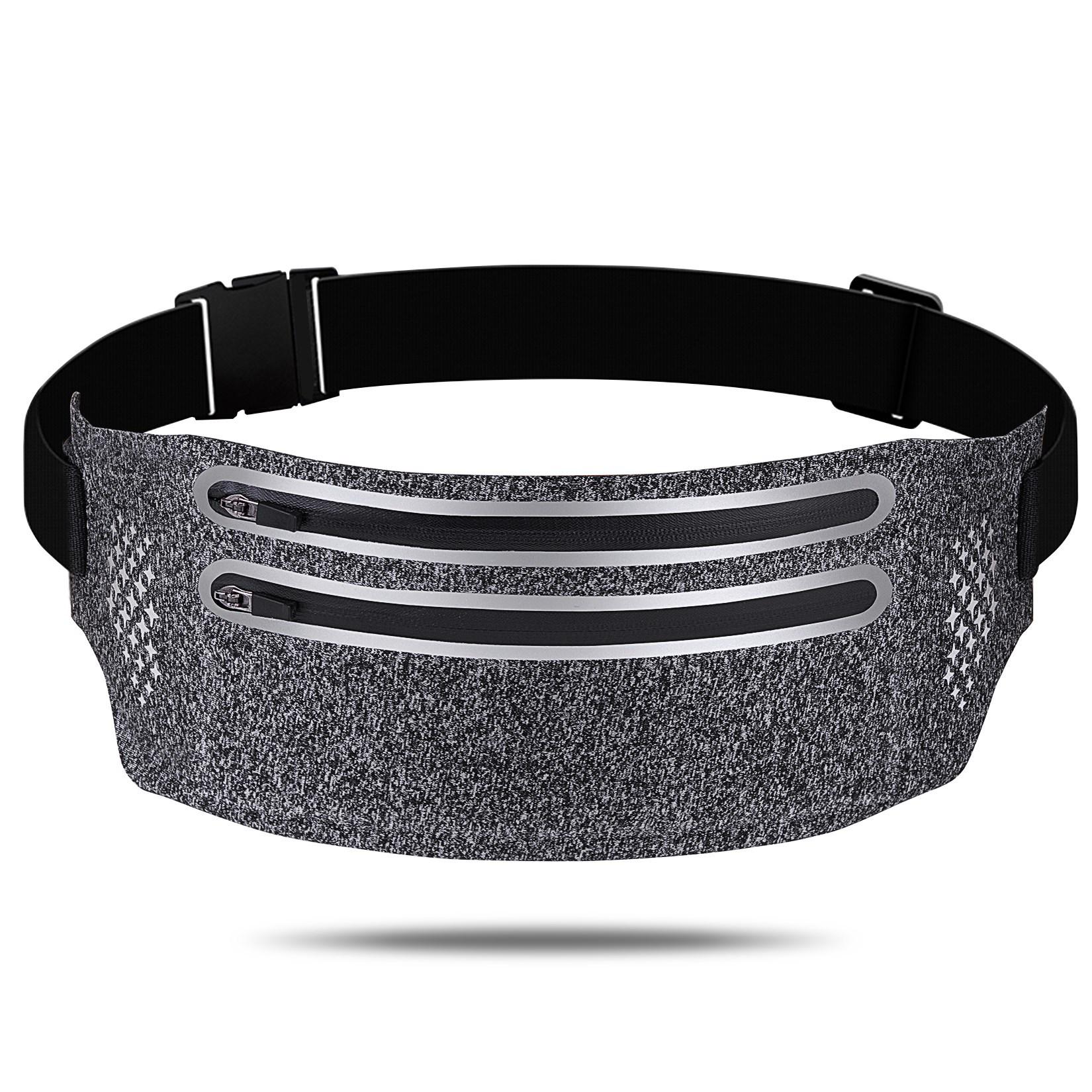 

Тонкий пояс для бега, сумка для тренировки на талии, пояс для тренировок, упражнения в тренажерном зале, прогулки, путешествия, держатель для денег, сумка для телефона, карманный ремень для бега кадет серый