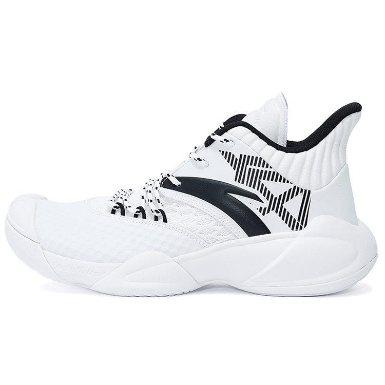Anta Slip Resistant Abrasion Resistant Low Top Basketball Shoes Men's White Black 112131616S-3