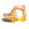 Light Up Transparent Gear Excavator Toy STEM Learning Excavator Construction Vehicle with Sound Effects Extendable Arm Yellow