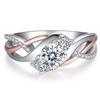 Huitan Newly Designed Luxury Wedding Rings for Women Brilliant Crystal Cubic Zirconia Eternity Engagement Party Fashion Zircon