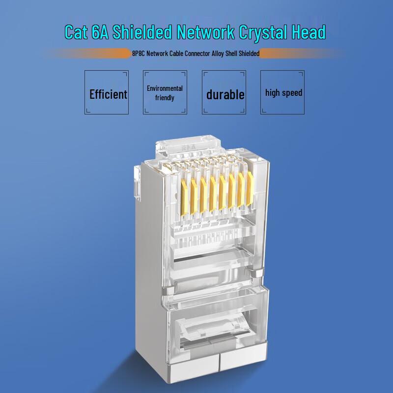 Shanze Cat5e Shielded RJ45 Gold-Plated Ethernet Connectors (100-Pack)