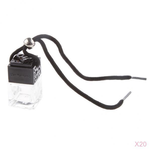 20 PCS HOME CAR HANGING AIR FRESHENER PERFUME FRAGRANCE DIFFUSER GLASS BOTTLE Empty Perfume Bottle For  Auto RV Truck