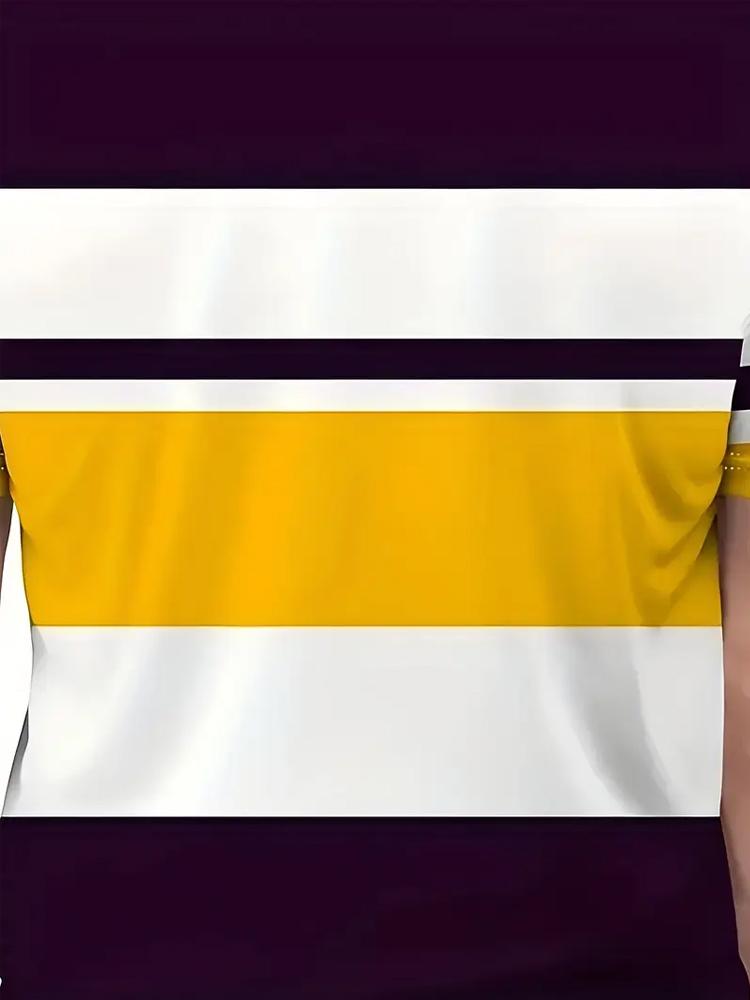 Men's Casual Summer Short Sleeve Crew Neck Round Polyester T-Shirt Regular Fit Knit Fabric