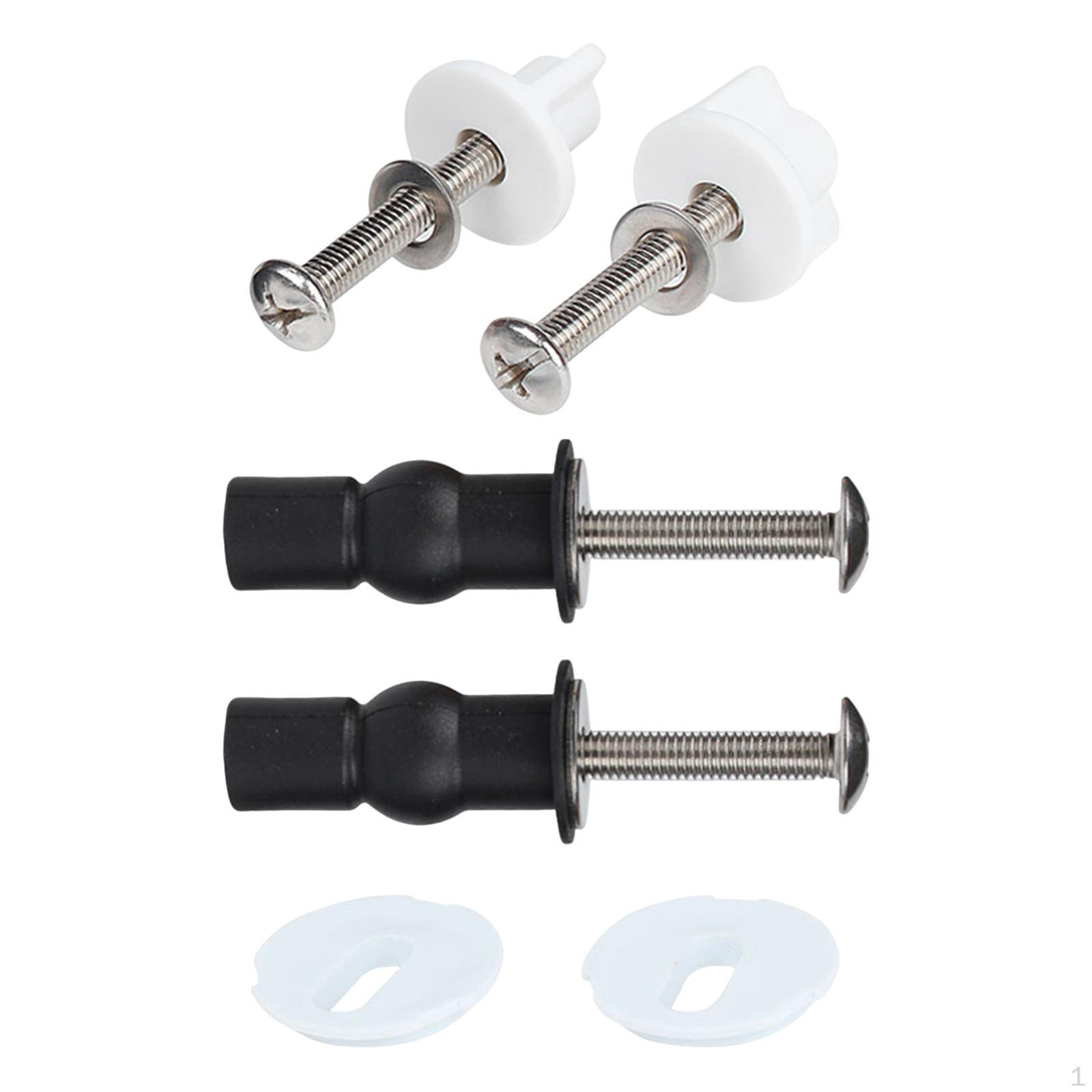 

2Pcs Toilet Seat Hinge Bolts and Screw Top Mounted Hinges Stainless Steel with Rubber