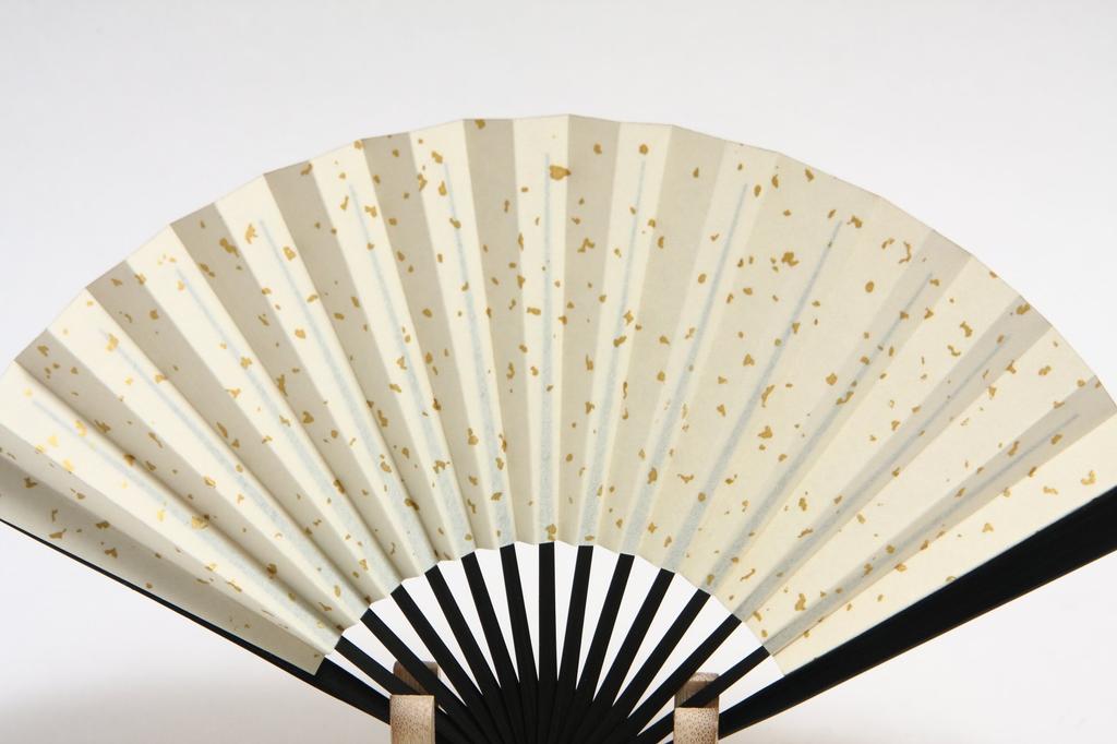 Hasegawa Kyoto Decorative Fan with Black-Dyed Ribs, Fan Stand with Base, Boxed (Maiko, 5-inch)