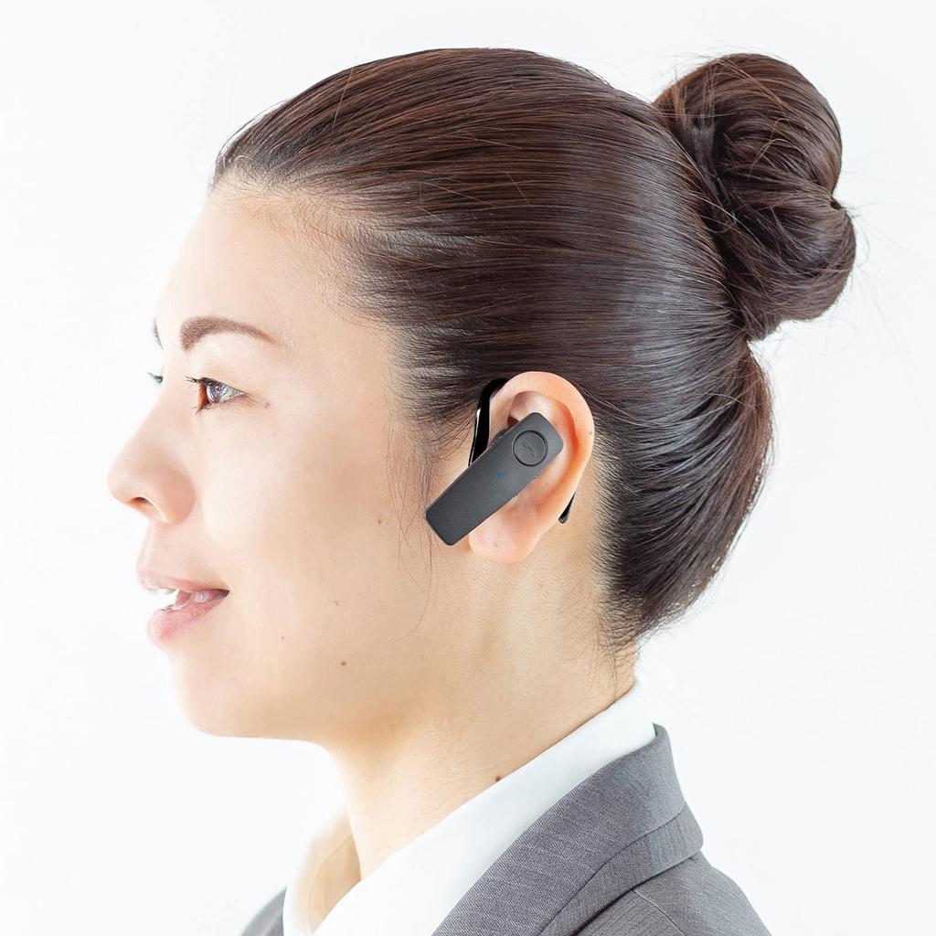 Sanwa Supply Waterproof Bluetooth Single Ear Headset MM-BTMH41WBKN
