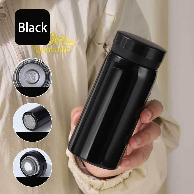 200ML/300ML Stainless Steel Pocket Cup Mini Thermos Cup Travel Thermal Coffee Mug Small Capacity Vacuum Flask Water Bottle 200ML чёрный