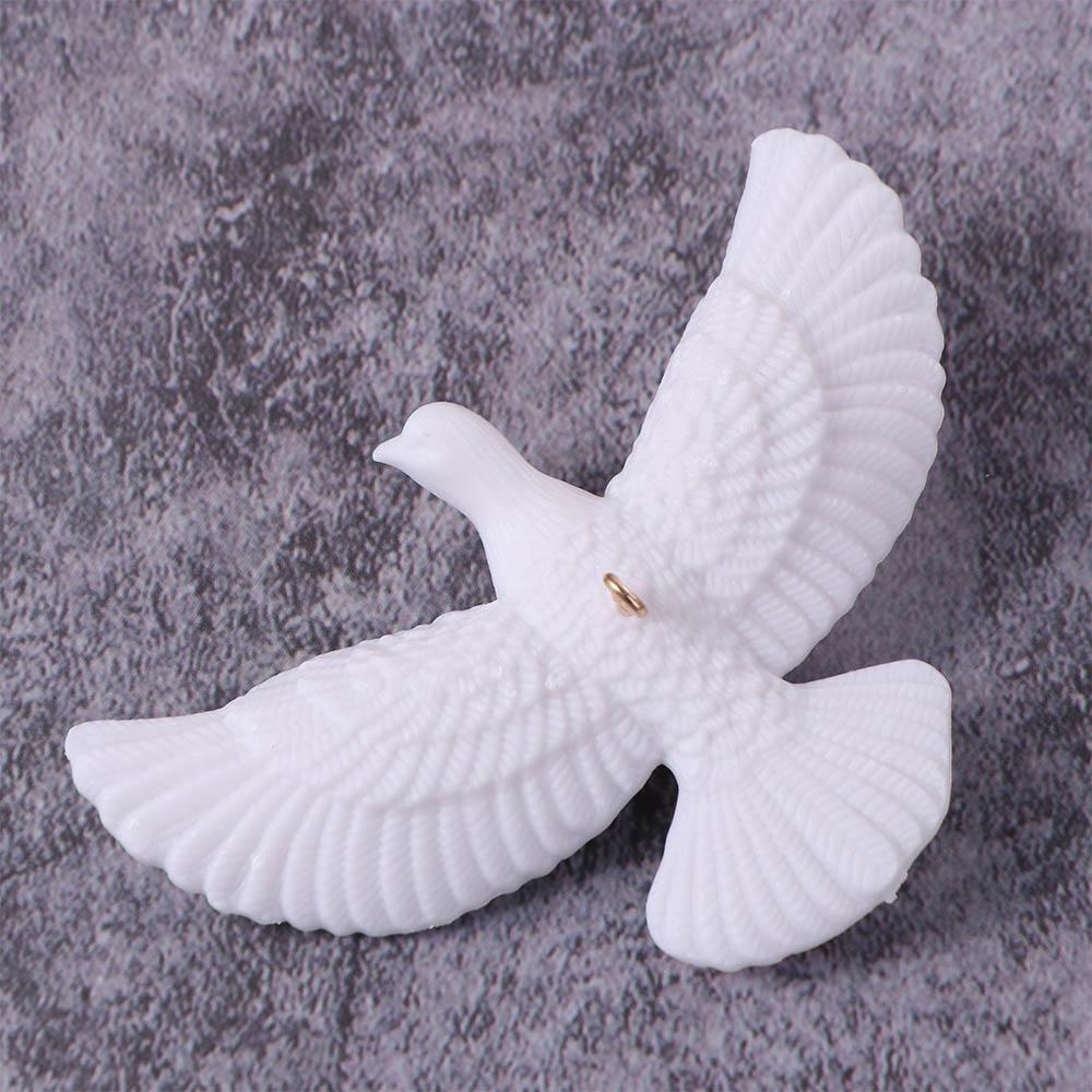 Resin Christmas Tree Pigeon Ornament Carved Design Friendship Doves Hanging  Gift