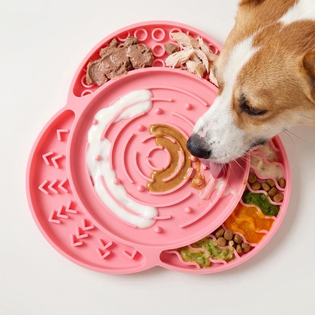 Pet Slow Feeder Mat for Dogs with Suction Cup Base Non-Slip Feeding Pad for Slowing Down Eating and Promoting Healthy Digestion