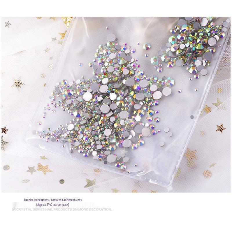 Nail Art Decorations: 1440 Mixed Crystal Glass Rhinestones, Colored Flat-Backed for DIY