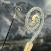 Golden Blue Hanger Blue Diamond Fashion Stick Decorative Cane Elegant Fashion Cane Cosplay Alloy Crosier Vintage Stick 90cm