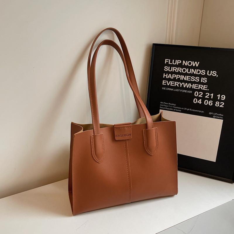 Chic Retro Crossbody Tote Bag With Soft Pu Material Perfect For Casual Everyday Use