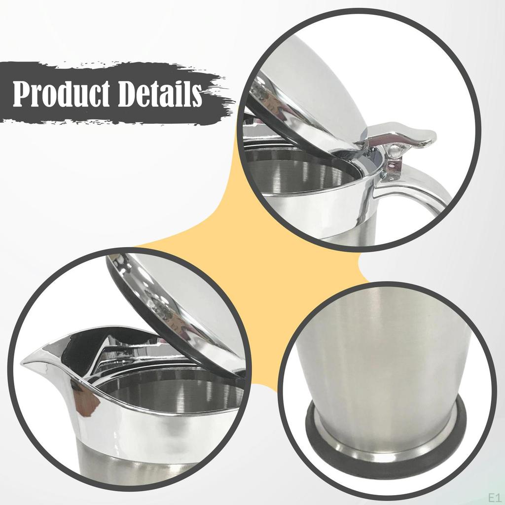 Stainless Steel Sauce Jug Pitcher Versatile Dispenser Thermal Gravy Pot for Kitchen Snack