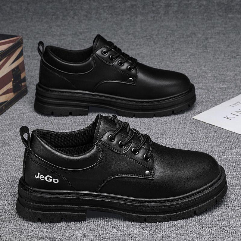 

Модная мужская рабочая обувь, низкий верх, плоская подошва, мужская одежда, обувь, универсальная мужская повседневная обувь, ретро мотоциклетная кожаная обувь для ходьбы 39 чёрный
