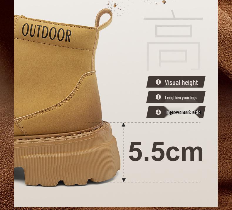 2025 Herbst/Winter Herren Vintage Outdoor High-Top Gelbe Lederstiefel