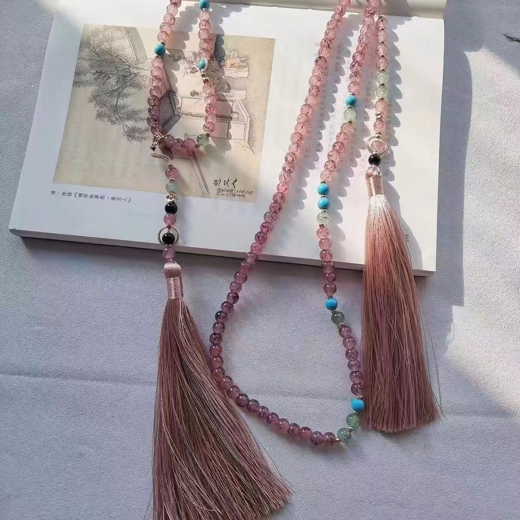 Guofeng New Chinese Crossbody Chain Long Necklace Sweater Chain Hanfu Cheongsam Decorative Pendant Spring Small Fresh Tassel