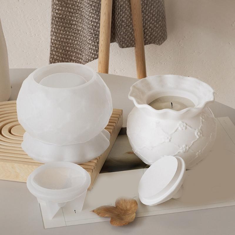 Jar Resin Mold with Lid Silicone Storage Box Mould for Epoxy Casting Resin Craft Jewelry Container Candle Holder Decors